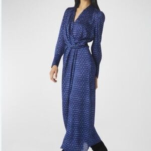 NWT Misa Los Angeles Small Navy Long Sleeve Dress